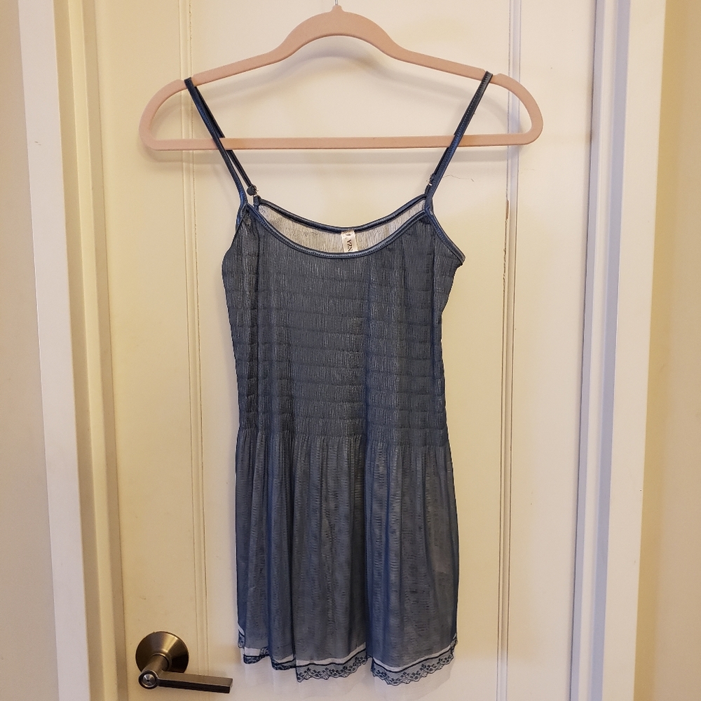 Zannza Sheer Mesh Double Layer Lace Cami Top